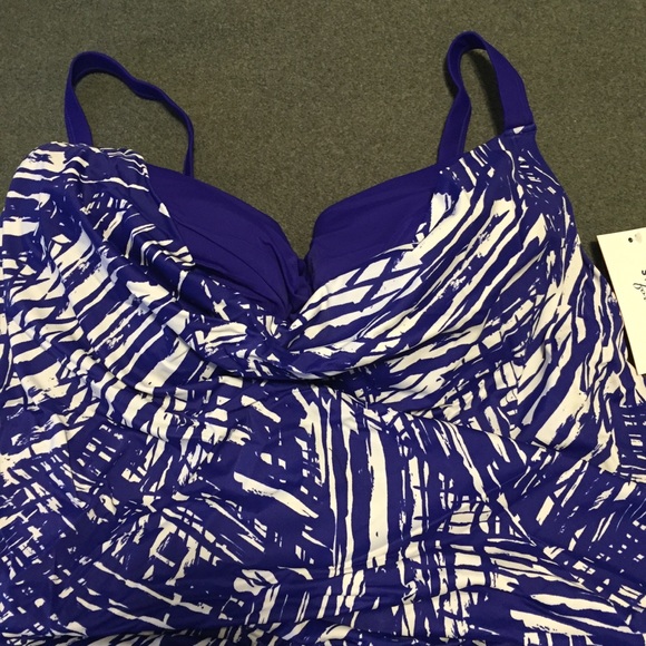 Swimsuits For All Swim Nwt Swimsuits For All Bra Size 38ddd Blouson Tankini Top Ddd Cup